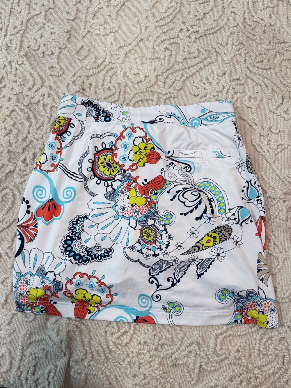 Callaway White Floral Paisley Skort with Bright Accent Colors